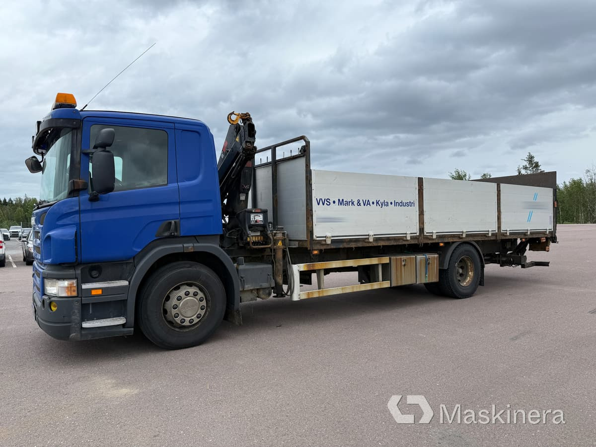 Kranbil Scania P320 - Camião de caixa aberta/ Plataforma, Camião grua: foto 1 Kranbil Scania P320 - Camião de caixa aberta/ Plataforma, Camião grua: foto 1