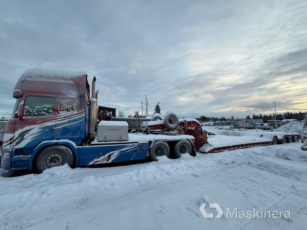Maskintrailer Scania R144 6X4 & VM Trailer VM53-4-PNK - Tractor, Semi-reboque baixa: foto 5 Maskintrailer Scania R144 6X4 & VM Trailer VM53-4-PNK - Tractor, Semi-reboque baixa: foto 5