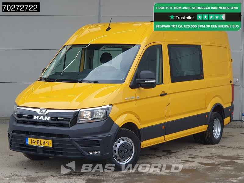 Furgão MAN TGE 5.180 Automaat Dubbel Cabine Dubbellucht Werkplaatsinrichting Trekhaak Omvormer Camera Parkeersensoren Airco Cruise L2H2 8m3 Airco Dub: foto 1