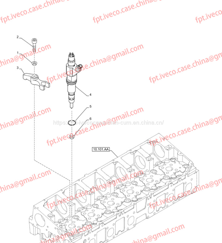 FPT IVECO CASE Cursor9 F2CFE614A*B041/F2CGE614F*V004 5802431166 Fuel injector bracket504127841 - Injector para Camião: foto 1 FPT IVECO CASE Cursor9 F2CFE614A*B041/F2CGE614F*V004 5802431166 Fuel injector bracket504127841 - Injector para Camião: foto 1