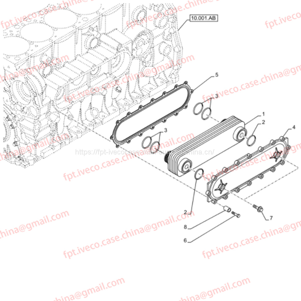 FPT IVECO CASE Cursor9 FPT IVECO CASE Cursor9 Euro 6 F2CFE612 A/B/D F2CFE614A*B041/F2CGE614F*V004 5802431166 EXCHANGER COVER - OIL HEAT EXCHANGER 504127468 - Radiador de óleo para Camião basculante: foto 3 FPT IVECO CASE Cursor9 FPT IVECO CASE Cursor9 Euro 6 F2CFE612 A/B/D F2CFE614A*B041/F2CGE614F*V004 5802431166 EXCHANGER COVER - OIL HEAT EXCHANGER 504127468 - Radiador de óleo para Camião basculante: foto 3