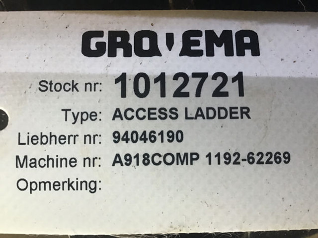 Liebherr Access Ladder - Cabine e interior: foto 5 Liebherr Access Ladder - Cabine e interior: foto 5