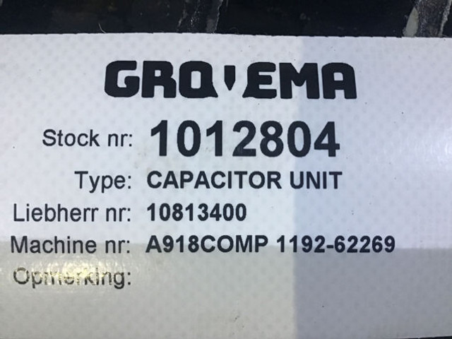 Liebherr Capacitor Unit - Peça de ar condicionado: foto 2 Liebherr Capacitor Unit - Peça de ar condicionado: foto 2