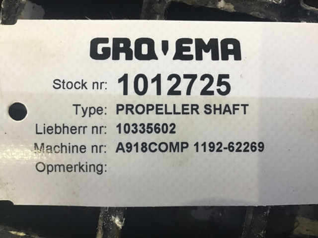 Liebherr Propeller Shaft - Semi eixo: foto 5 Liebherr Propeller Shaft - Semi eixo: foto 5