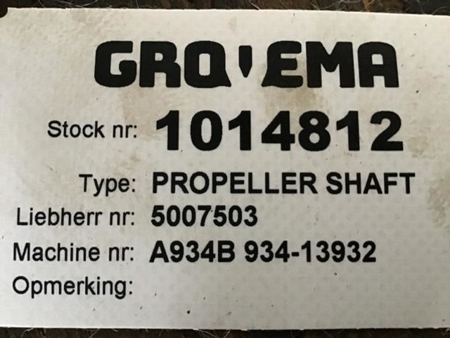Liebherr Propeller Shaft - Semi eixo: foto 3 Liebherr Propeller Shaft - Semi eixo: foto 3