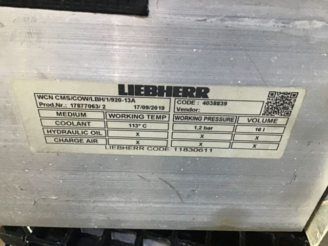 Liebherr Water Cooler - Intercooler: foto 4 Liebherr Water Cooler - Intercooler: foto 4