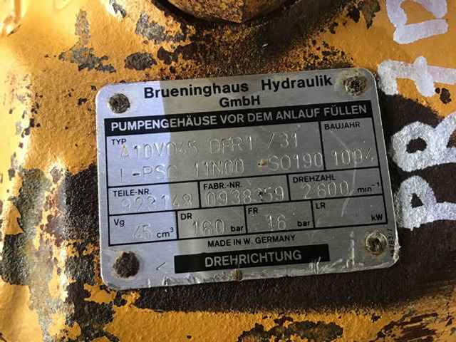 Rexroth A10V045 - Bomba hidráulica: foto 3 Rexroth A10V045 - Bomba hidráulica: foto 3
