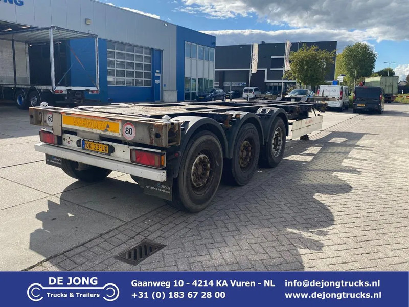 Schmitz Cargobull SCF 24 Chassis / SAF + Disc / 2x Extendable / Lift Axle - Semi-reboque transportador de contêineres/ Caixa móvel: foto 1 Schmitz Cargobull SCF 24 Chassis / SAF + Disc / 2x Extendable / Lift Axle - Semi-reboque transportador de contêineres/ Caixa móvel: foto 1