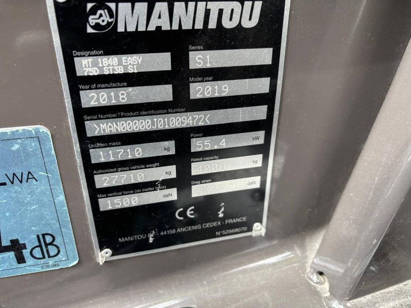 Manitou MT 1840 EASY - Empilhador telescópico: foto 5 Manitou MT 1840 EASY - Empilhador telescópico: foto 5