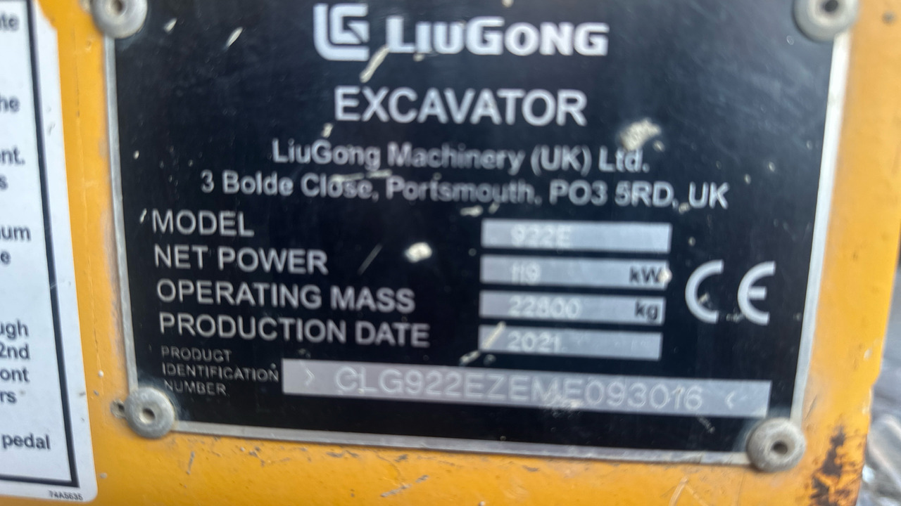 Escavadora de rastos LIUGONG 922E: foto 11