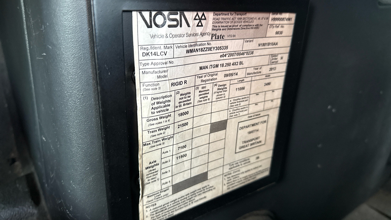 Camião de lona MAN TGM 18.250: foto 11