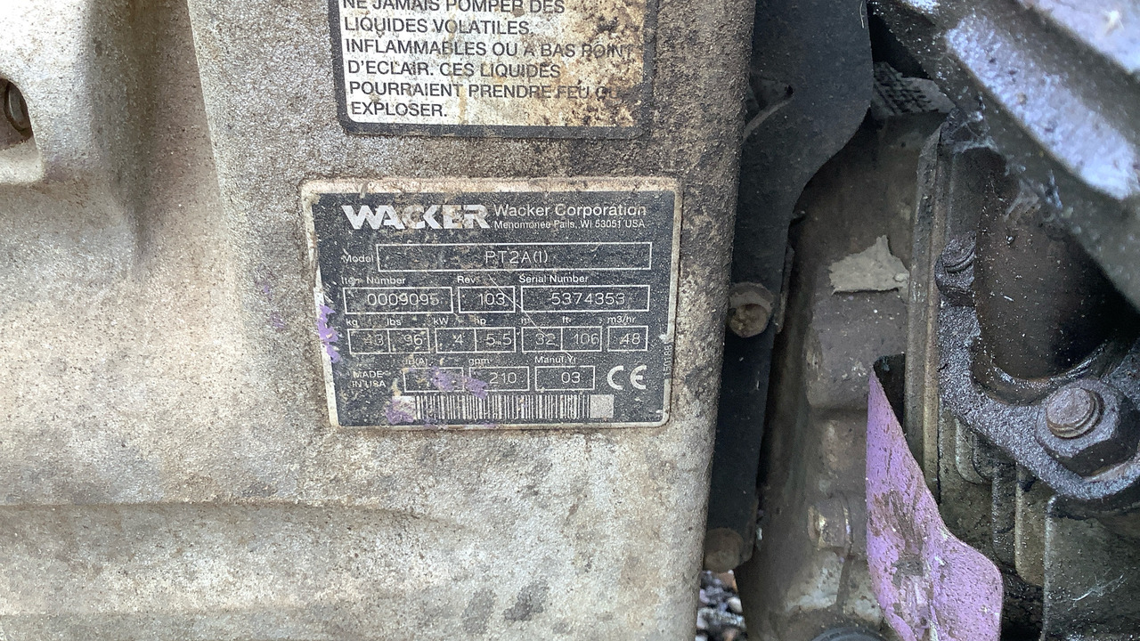 WACKER 2' WATER PUMP PT-2 - Equipamento de construção: foto 3 WACKER 2' WATER PUMP PT-2 - Equipamento de construção: foto 3