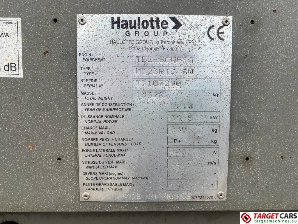 Plataforma telescópica Haulotte HT23RTJ Telescopic 4x4x4 Diesel Boom Lift 2260cm: foto 10 Plataforma telescópica Haulotte HT23RTJ Telescopic 4x4x4 Diesel Boom Lift 2260cm: foto 10