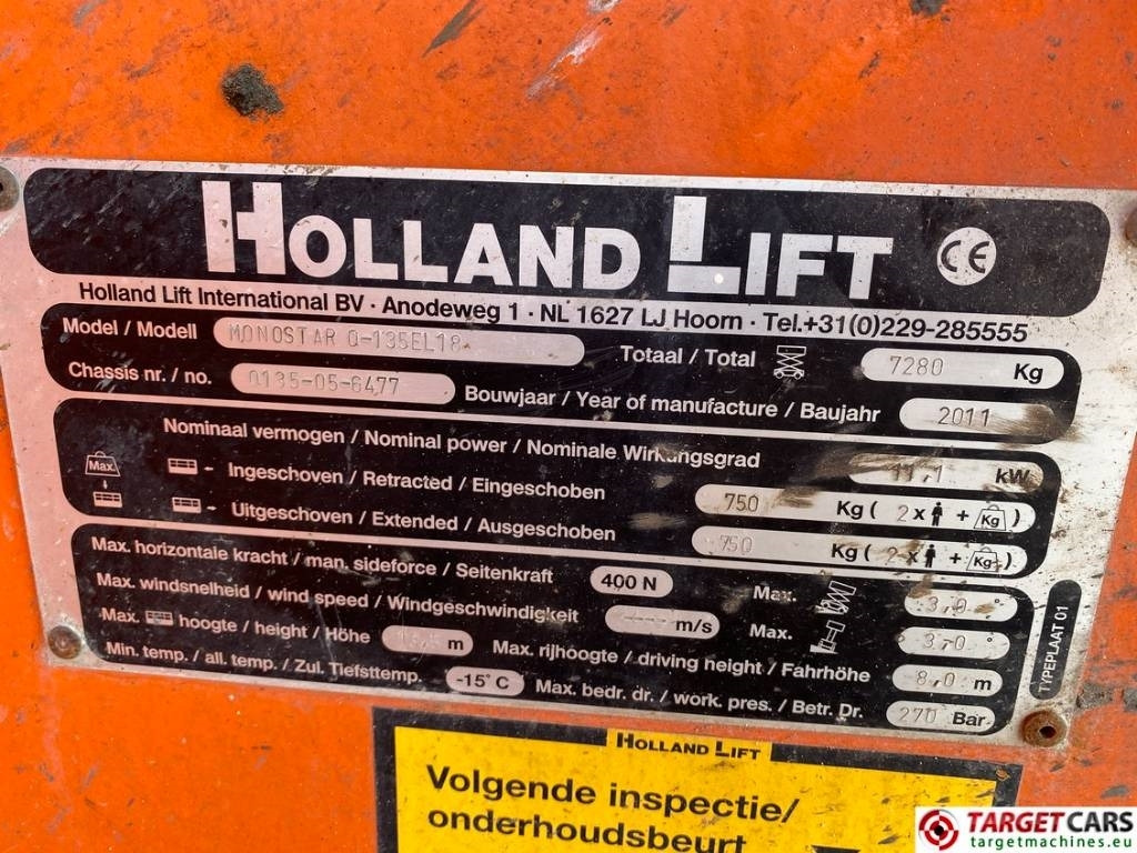 Plataforma de Tijera/ Plataforma de tesoura Holland Lift Q-135EL18 MonoStar Electric Scissor WorkLift 15.5M: foto 10