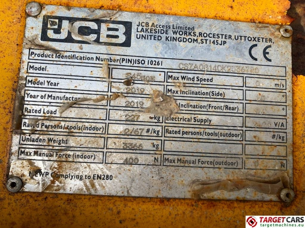 Plataforma de Tijera/ Plataforma de tesoura JCB S4550E Electric Scissor Work Lift 1580cm: foto 8