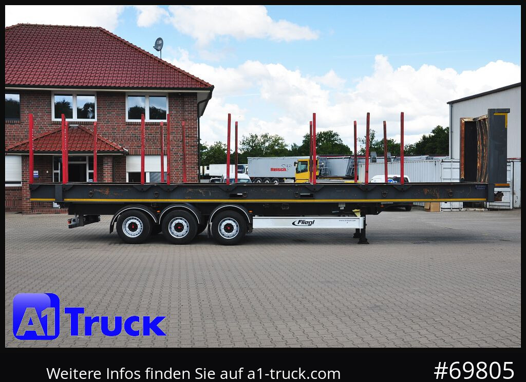 Semi-reboque transporte de madeira FLIEGL SDS01, Langholz, Containeraufbau, Liftachse,: foto 8