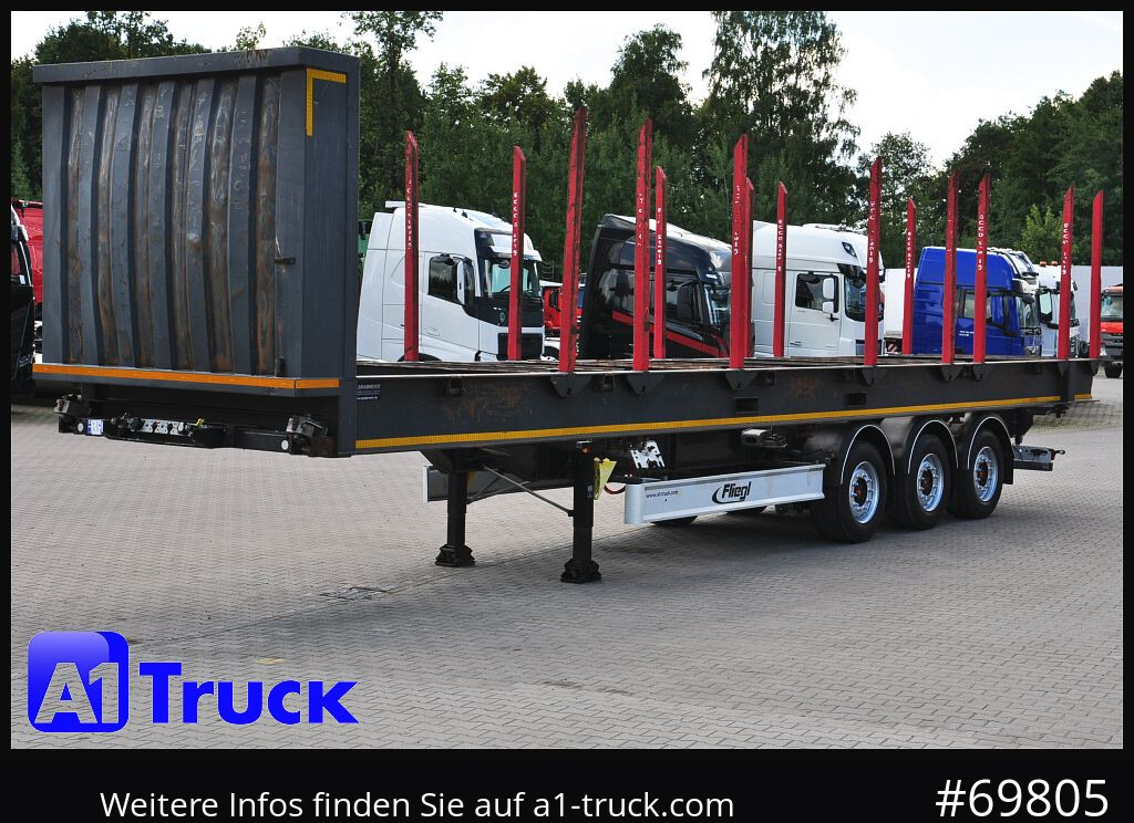 Semi-reboque transporte de madeira FLIEGL SDS01, Langholz, Containeraufbau, Liftachse,: foto 12