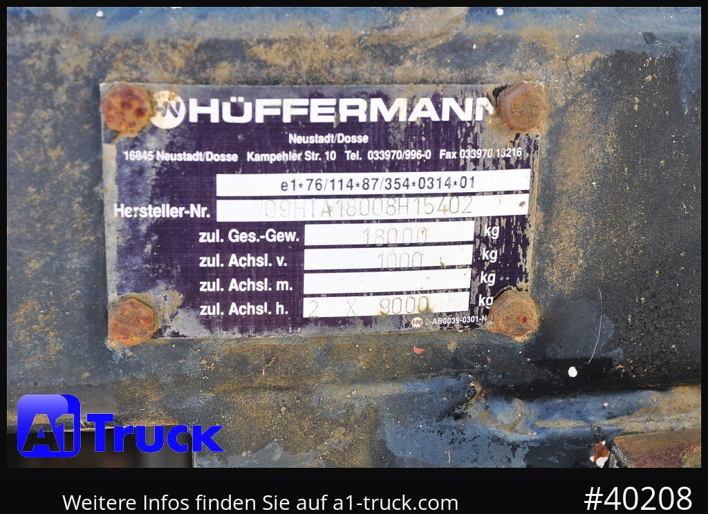 HUEFFERMANN HTA1800, Ballast, BPW Achsen, Luft, - Reboque plataforma/ Caixa aberta: foto 4 HUEFFERMANN HTA1800, Ballast, BPW Achsen, Luft, - Reboque plataforma/ Caixa aberta: foto 4
