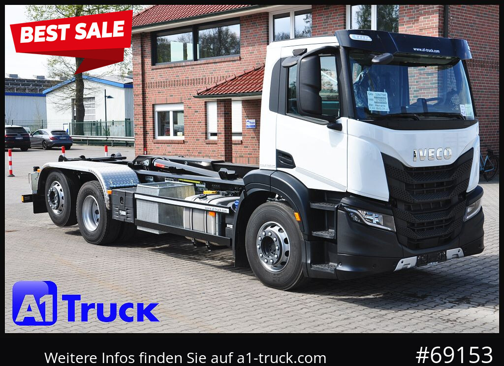 IVECO X-Way AD 420 Hiab 21S59 Lenk- Liftachse, Garantie - Camião polibenne: foto 1 IVECO X-Way AD 420 Hiab 21S59 Lenk- Liftachse, Garantie - Camião polibenne: foto 1
