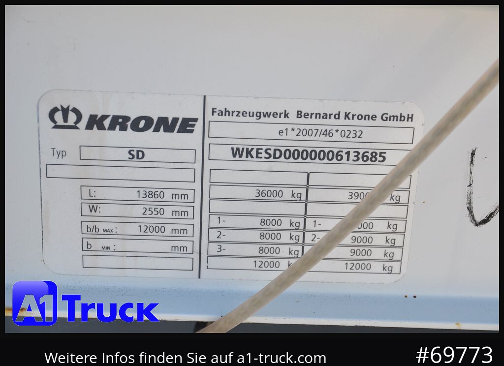 Semi-reboque de lona KRONE SD Tautliner, Code XL, BPW, Liftachse: foto 8