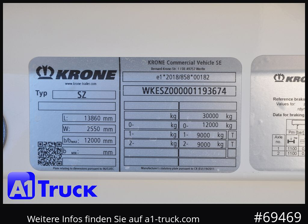 Semi-reboque furgão KRONE SZ 2 achs Koffer, Code XL, VDI 2700, SOFORT: foto 8