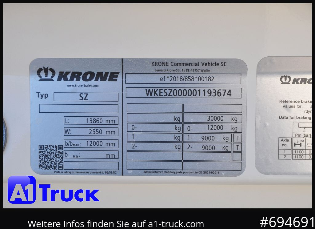 Locação financeira de KRONE SZ 2 achs Koffer, Code XL, VDI 2700, SOFORT KRONE SZ 2 achs Koffer, Code XL, VDI 2700, SOFORT: foto 8