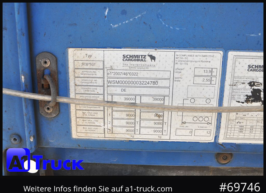 Semi-reboque de lona SCHMITZ SD Tautliner, Code XL, Bahn, verzinkt: foto 8
