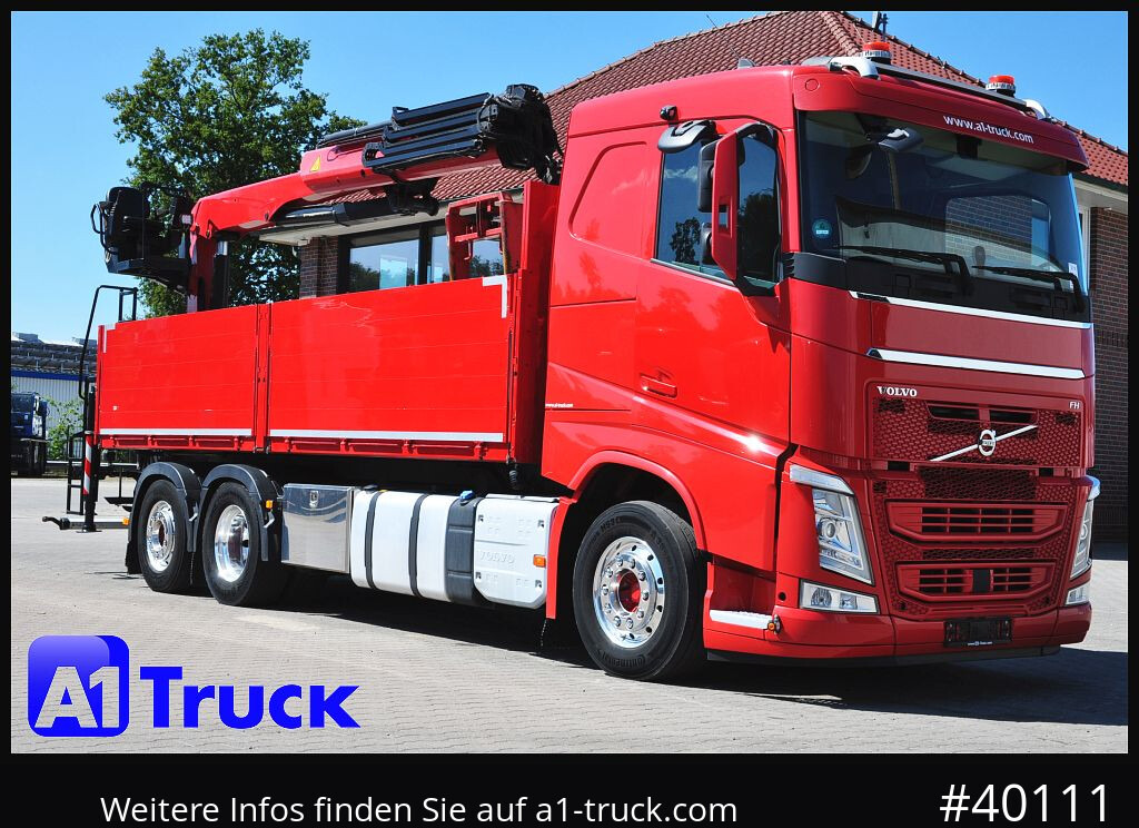 VOLVO FH 460, Baustoff PK 23.001L, Lenkachse - Camião de caixa aberta/ Plataforma, Camião grua: foto 1 VOLVO FH 460, Baustoff PK 23.001L, Lenkachse - Camião de caixa aberta/ Plataforma, Camião grua: foto 1