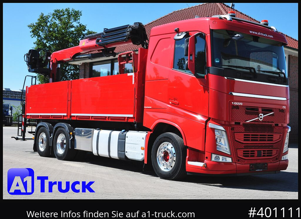 VOLVO FH 460, Baustoff PK 23.001L, Lenkachse - Camião de caixa aberta/ Plataforma, Camião grua: foto 1 VOLVO FH 460, Baustoff PK 23.001L, Lenkachse - Camião de caixa aberta/ Plataforma, Camião grua: foto 1