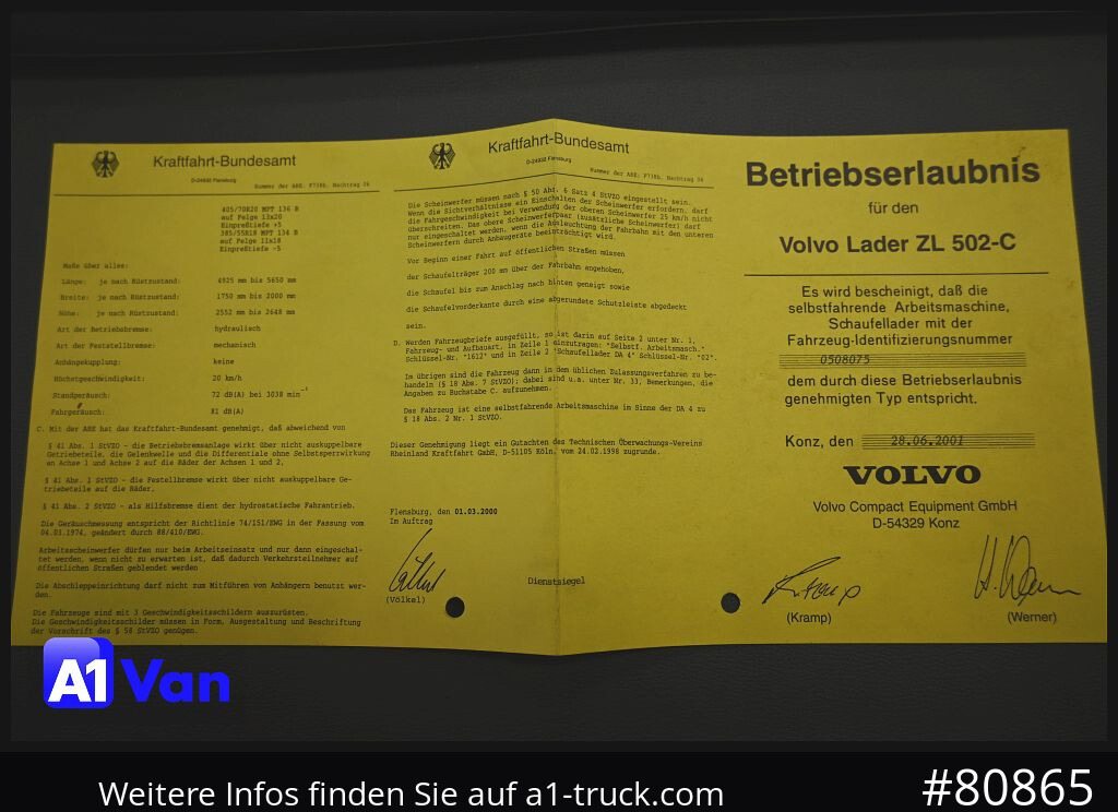 Pá carregadora de rodas VOLVO Volvo ZL 502-C: foto 6 Pá carregadora de rodas VOLVO Volvo ZL 502-C: foto 6