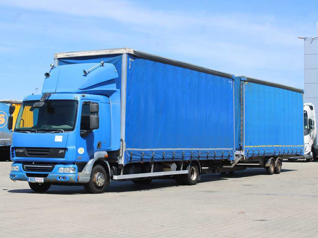 DAF FA LF 45, EURO 5, TYRES 80% + AGADOS TRAILER - Camião de lona: foto 1 DAF FA LF 45, EURO 5, TYRES 80% + AGADOS TRAILER - Camião de lona: foto 1