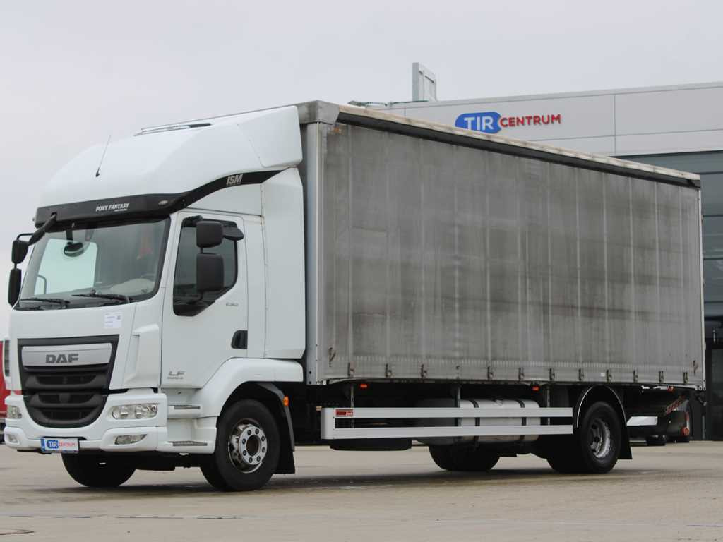 DAF LF 250 FA, HYDRAULIC FRONT, EURO 6 - Camião de lona: foto 1 DAF LF 250 FA, HYDRAULIC FRONT, EURO 6 - Camião de lona: foto 1