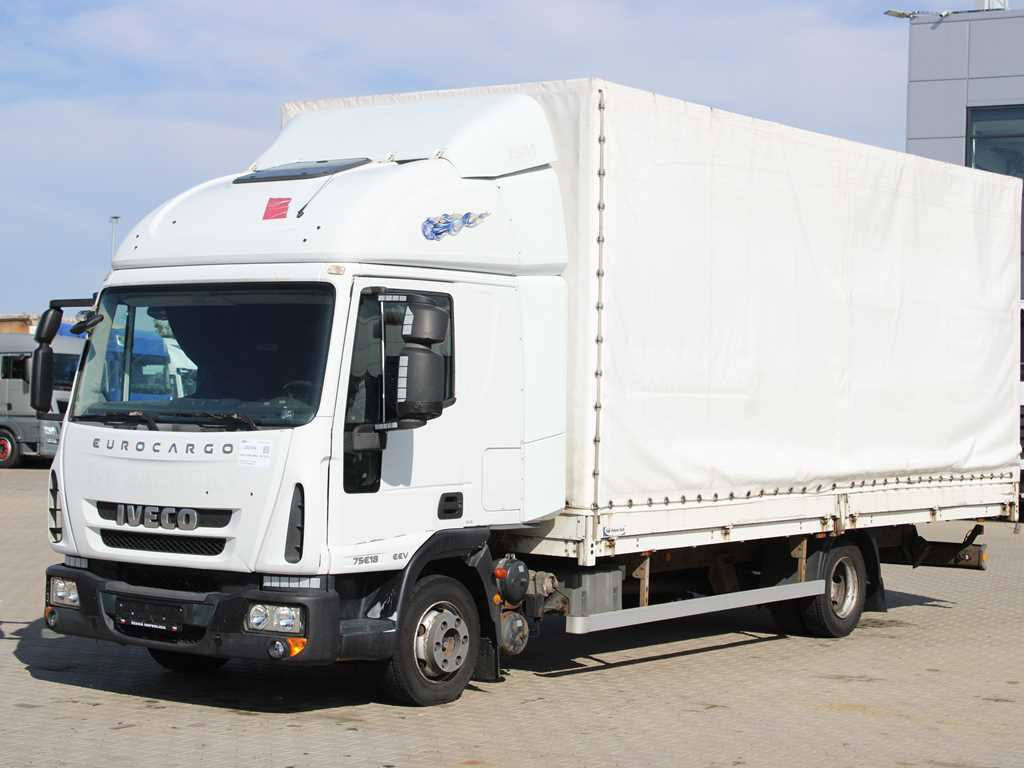 Iveco EUROCARGO ML 75E18, EURO 5EEV, PNEU 90%, SIDE - Camião de lona: foto 1 Iveco EUROCARGO ML 75E18, EURO 5EEV, PNEU 90%, SIDE - Camião de lona: foto 1