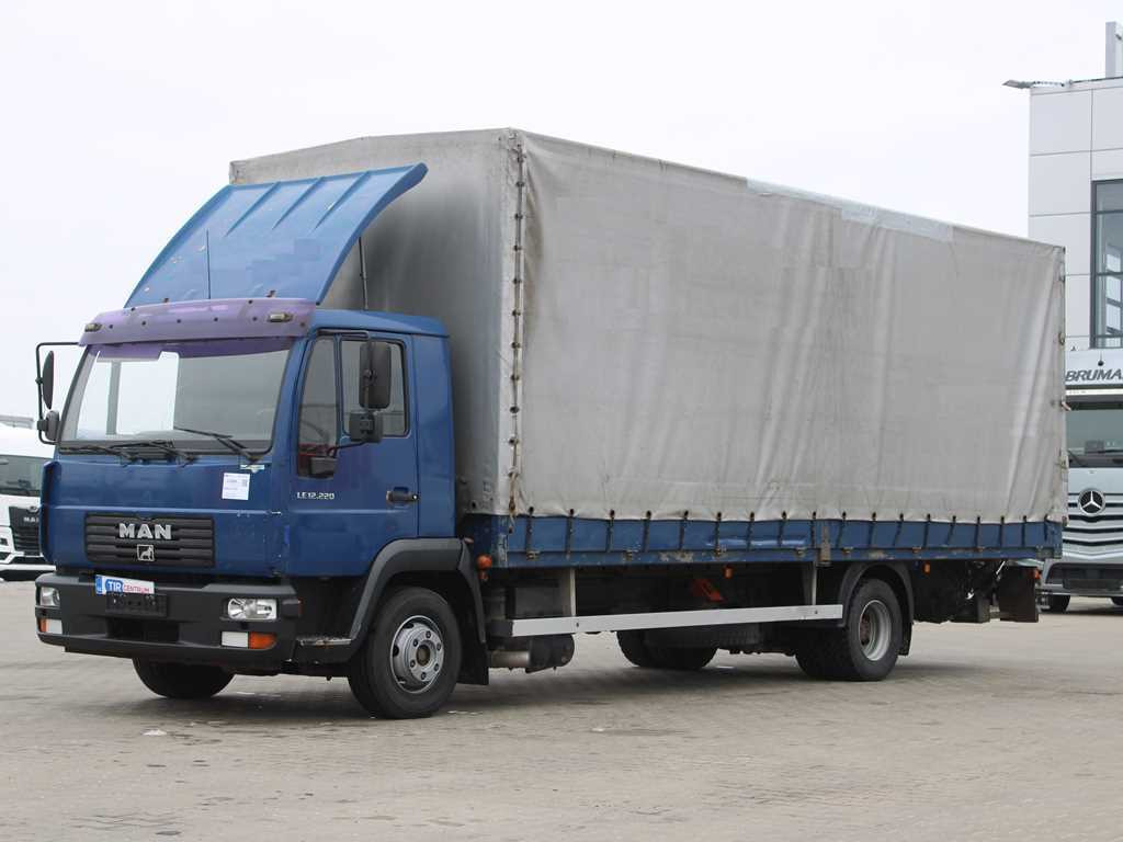 MAN LE 12.220, EURO 3, HYDRAULIC FRONT, TIRES 80% - Camião de lona: foto 1 MAN LE 12.220, EURO 3, HYDRAULIC FRONT, TIRES 80% - Camião de lona: foto 1