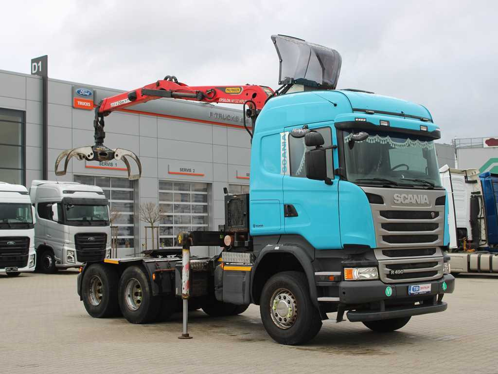 Scania R490, 6X4, EURO 6, DOUBLE CIRCUIT HYDRAULIC, PALFINGER EPSILON M13Z91 - Tractor: foto 3 Scania R490, 6X4, EURO 6, DOUBLE CIRCUIT HYDRAULIC, PALFINGER EPSILON M13Z91 - Tractor: foto 3