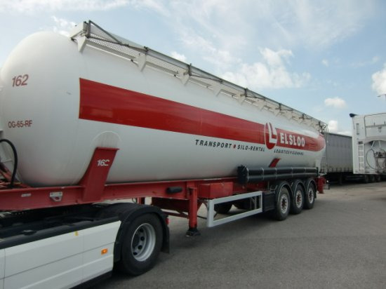 Semi-reboque silo Feldbinder KIP 63.3 Siloauflieger,  SAF-Achsen, Alu-Felgen,: foto 1