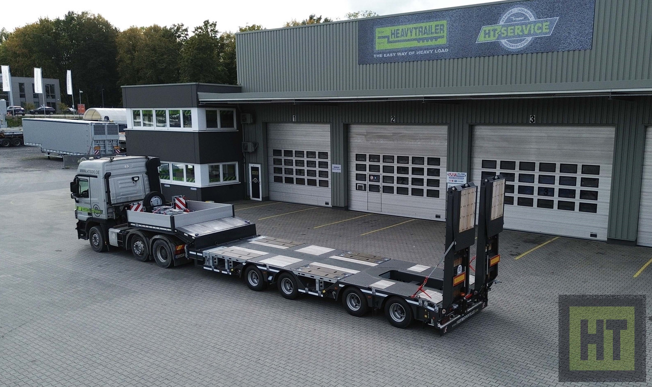 Faymonville 4-(2+2)-Achs-Tele-Semi m. Radmulden u. Rampen - Semi-reboque baixa: foto 1 Faymonville 4-(2+2)-Achs-Tele-Semi m. Radmulden u. Rampen - Semi-reboque baixa: foto 1