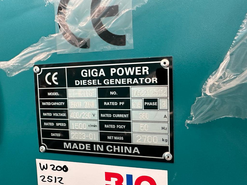 Gerador elétrico novo Giga power Giga power 250 kVa silent generator set - LT-W200GF: foto 9