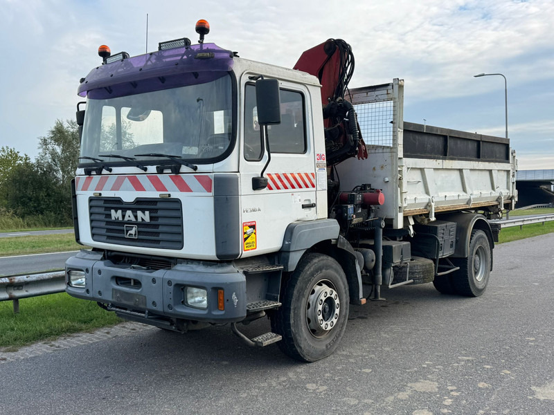 MAN 19.310 4x2 Kipper with HMF 1463K2 Crane - Camião basculante, Camião grua: foto 2 MAN 19.310 4x2 Kipper with HMF 1463K2 Crane - Camião basculante, Camião grua: foto 2