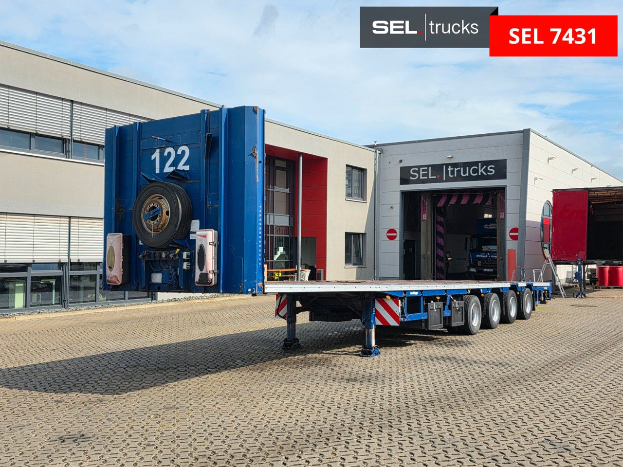 Meusburger MPS-4 / BPW / Lenkachse / Liftachse - Semi-reboque plataforma/ Caixa aberta: foto 1 Meusburger MPS-4 / BPW / Lenkachse / Liftachse - Semi-reboque plataforma/ Caixa aberta: foto 1