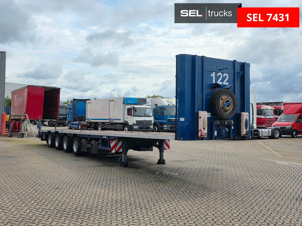 Meusburger MPS-4 / BPW / Lenkachse / Liftachse - Semi-reboque plataforma/ Caixa aberta: foto 3 Meusburger MPS-4 / BPW / Lenkachse / Liftachse - Semi-reboque plataforma/ Caixa aberta: foto 3