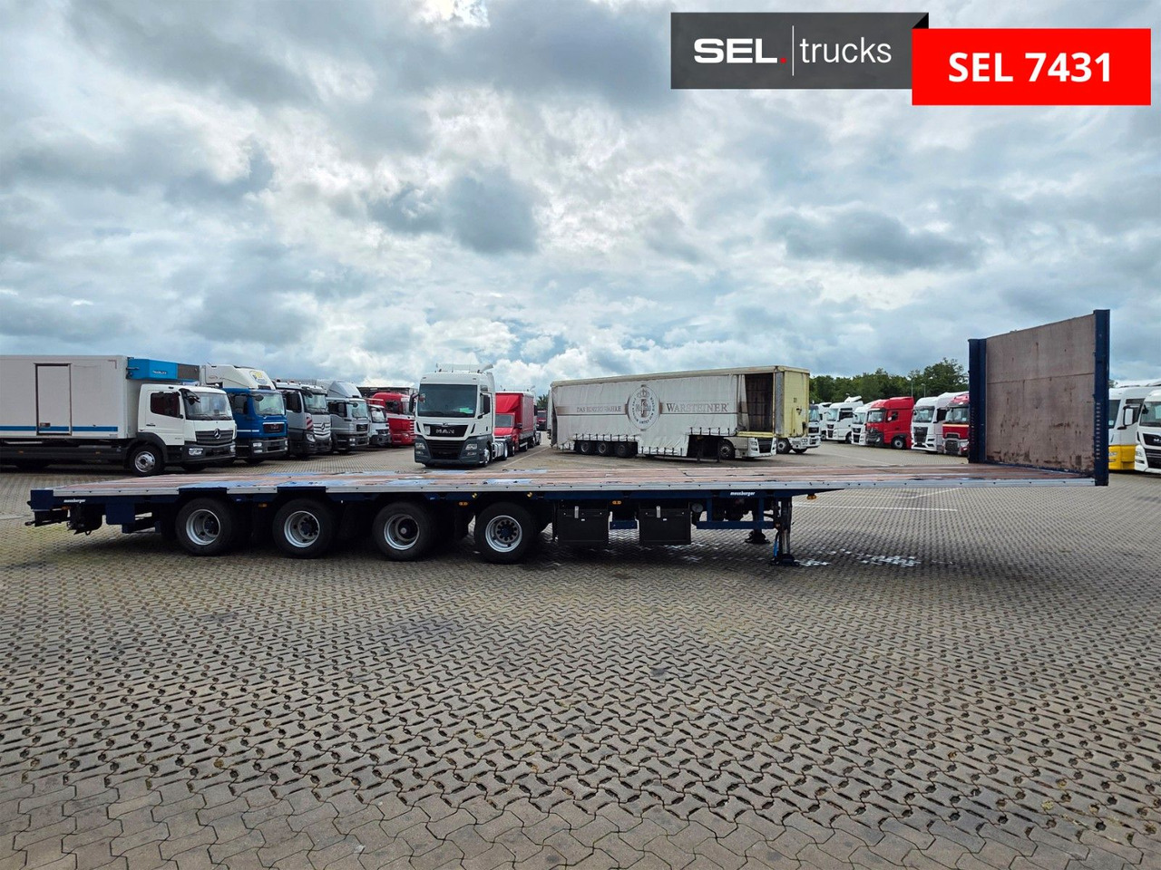 Meusburger MPS-4 / BPW / Lenkachse / Liftachse - Semi-reboque plataforma/ Caixa aberta: foto 4 Meusburger MPS-4 / BPW / Lenkachse / Liftachse - Semi-reboque plataforma/ Caixa aberta: foto 4