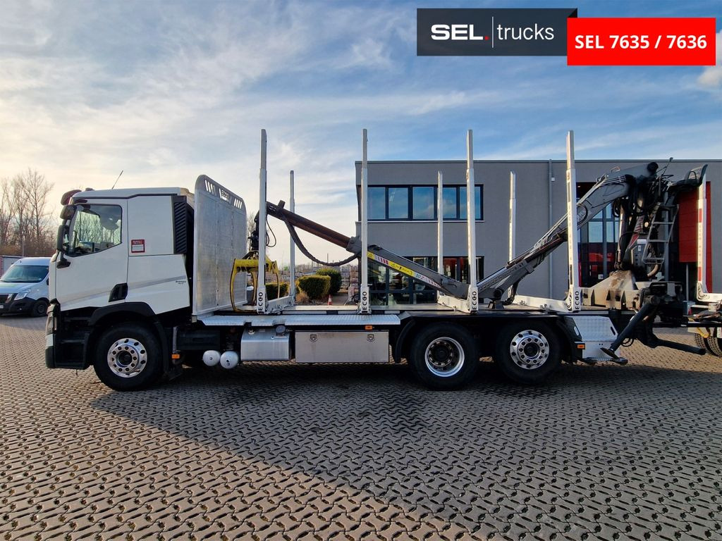 Camião de transporte de madeira, Camião grua Renault T 520 / Alu-Felgen / Euro 6D / Liftachse: foto 9