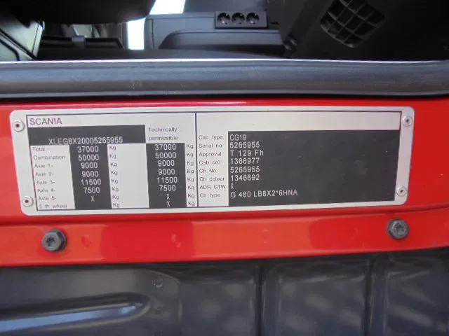 Camião furgão, Camião grua Scania R480 8X2 RETARDER: foto 15