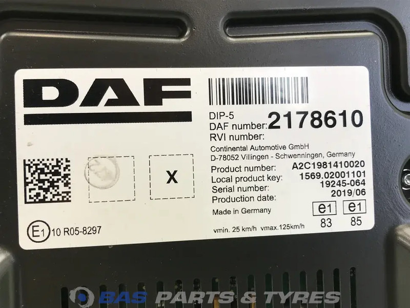 DAF CF Euro 6 - Painel de instrumentos para Camião: foto 3 DAF CF Euro 6 - Painel de instrumentos para Camião: foto 3