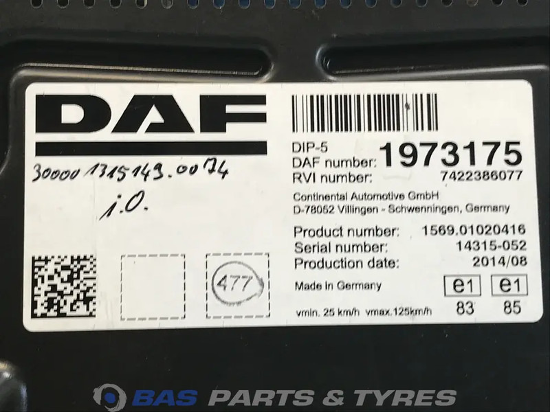 DAF LF Euro 6 - Painel de instrumentos para Camião: foto 3 DAF LF Euro 6 - Painel de instrumentos para Camião: foto 3