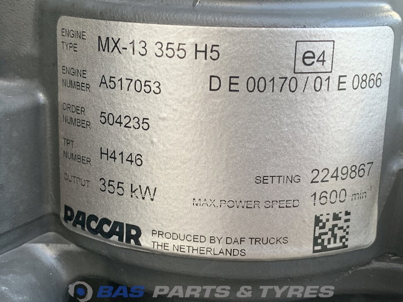 DAF XG Motor DAF MX13 355 H5 0452217 - Motor para Camião: foto 5 DAF XG Motor DAF MX13 355 H5 0452217 - Motor para Camião: foto 5