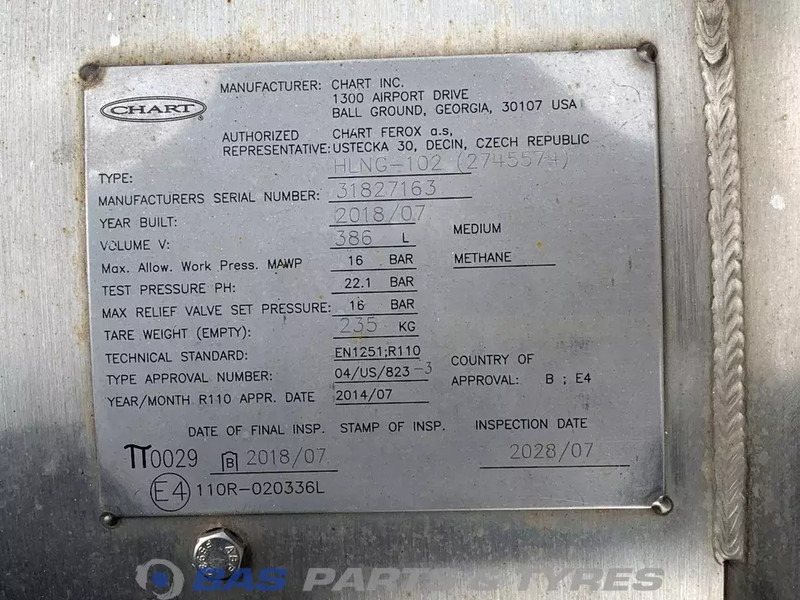 Scania LNG tank Scania 352 Liter 1776103 - Tanque de combustível para Camião: foto 5 Scania LNG tank Scania 352 Liter 1776103 - Tanque de combustível para Camião: foto 5