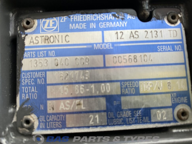 ZF XF105 DAF 12AS2131 TD AS Tronic Versnellingsbak 1801230 - Caixa de velocidade para Camião: foto 5 ZF XF105 DAF 12AS2131 TD AS Tronic Versnellingsbak 1801230 - Caixa de velocidade para Camião: foto 5