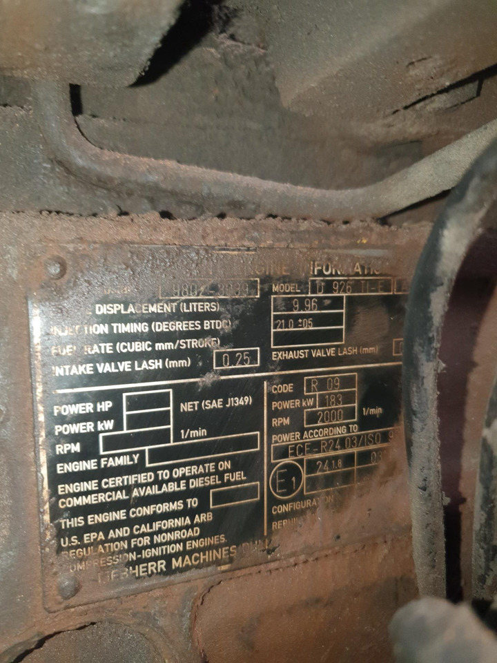 Motor Liebherr D926TIE (para piezas) - Motor para Máquina de construção: foto 3 Motor Liebherr D926TIE (para piezas) - Motor para Máquina de construção: foto 3